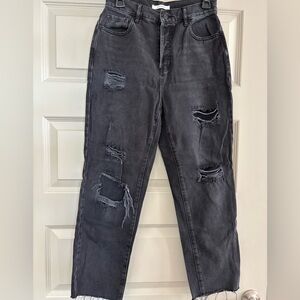 PacSun Charcoal Distressed Boyfriend Jeans
